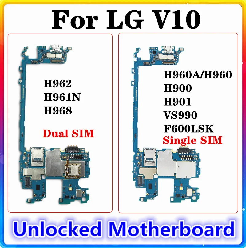 Для LG V10 H968 H960A/H960 H962 H961N H900 H901 VS990 F600LSK материнская плата с чипами 100% чистая