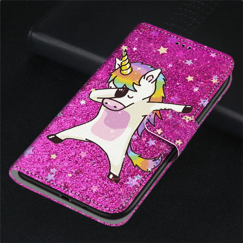 cute samsung phone case A7 2018 case on for Samsung Galaxy A7 2018 cases magnet flip leather cover for Samsung A6 A5 A8 A9 2018 case luxury wallet coque kawaii samsung cases