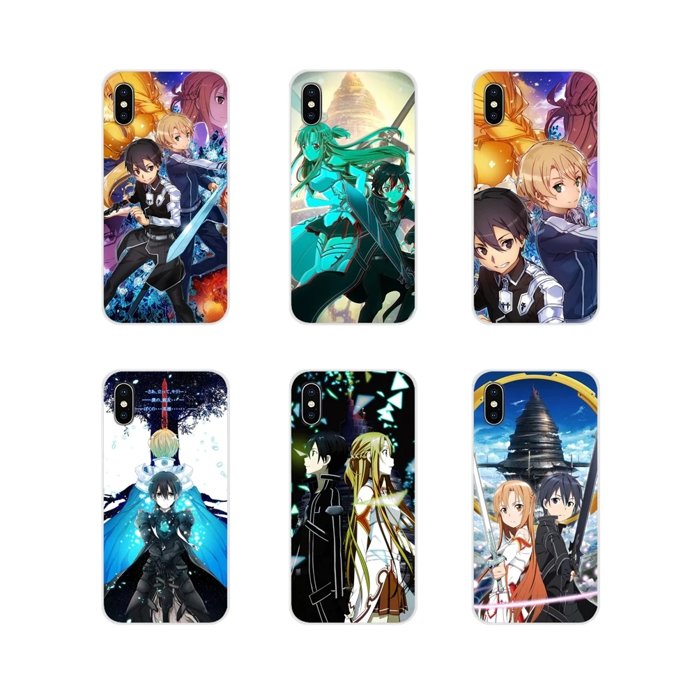 Sword Art Online SAO Anime Manga TPU Cases Cover For Huawei G7 G8 P7 P8 P9 P10 P20 P30 Lite Mini Pro P Smart Plus 2017 2018 2019 | Мобильные