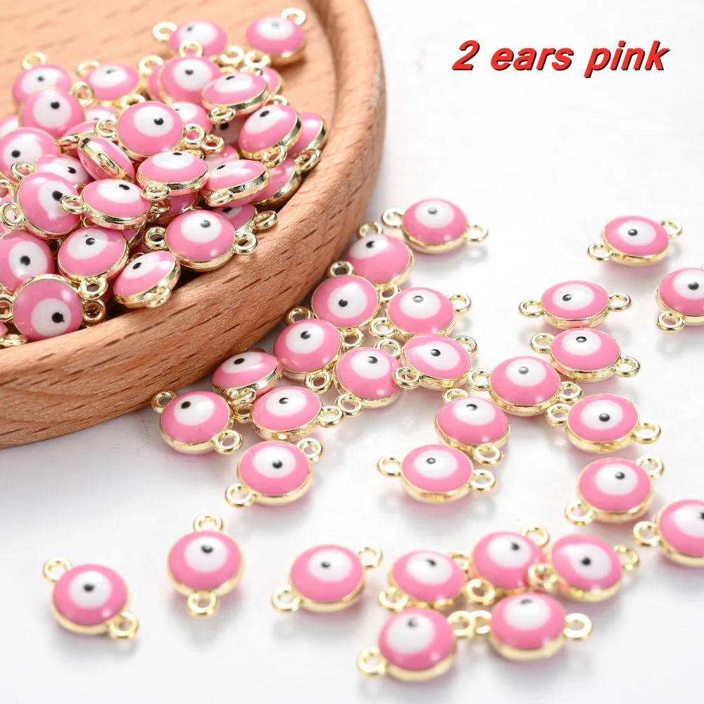 black beads chain 10/30/50pcs Metal Evil Eye Beads Charms Multicolor Enamel Pendant Charm For Diy Making Necklace Bracelet Anklet Jewelry Supplies silicone beads