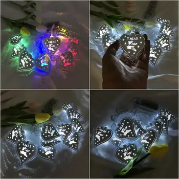 

10/20/30LED Christmas Heart Shape String Light Christmas Battery LED Fairy Light Party Decor Lamp DC3V
