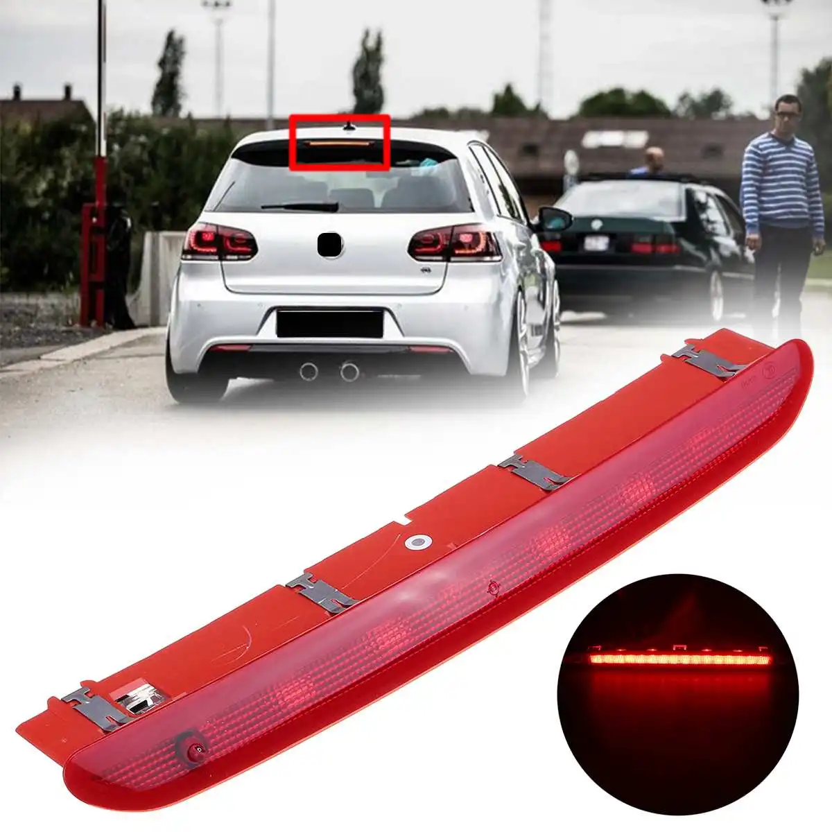 12V Car LED High Level Rear Third Brake Lights Tail Stop Lamp Wite+Red for VW Golf MK 5 6 Gti Rabbit for Passat B6 B7 for Tiguan