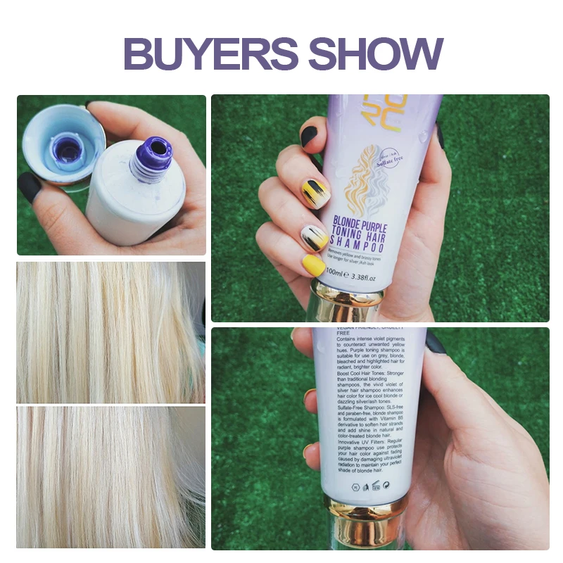 100 мл фиолетовый волос Шампо для волосы цвета блонд для наращивания оживить блондинка отбеленные& Мелированные волосы головы с сыльфатом и Цвет лечение шампунь