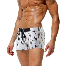 Мужские пляжные шорты, нейлоновый купальный костюм, дышащая одежда для плавания, с принтом, боксеры, пляжная одежда, быстросохнущие шорты для плавания, регулируемые, с завязками, плавки для плавания