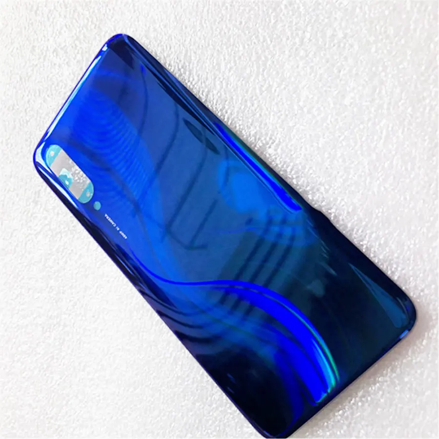 Для Xiaomi mi CC9 mi A3 крышка батареи чехол+ клей панель Задняя Дверь Корпус чехол с клейкой крышкой батареи - Цвет: Синий