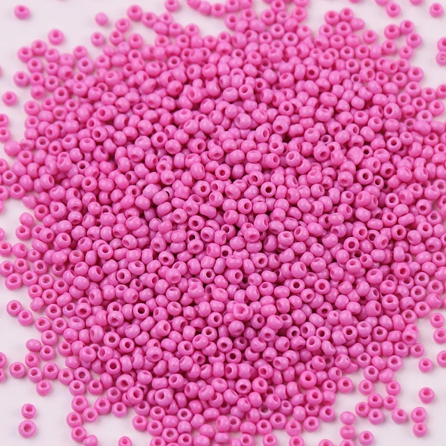 10g 720 Pieces 2mm Austria Solid Color Bead 12/0 Opaque Neon Round Beads Glass Seed Beads Handmade DIY Jewelry Bags Accessories 388 Rose