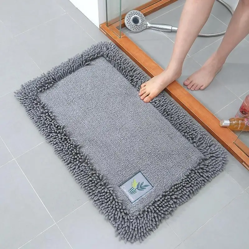 

Microfiber Chenille Water Absorption Bath Mat Cotton Non-Slip Thick Plush Door Entrance Mat Bedroom Kitchen Toilet Floor Mat Rug