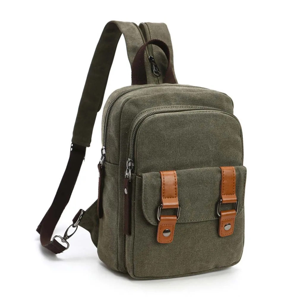 Открытый спортивный рюкзак Европейская и американская мода ультра-Толстый Холст Путешествия нить плечо диагональная сумка Грудь сумки на плечо - Цвет: Green