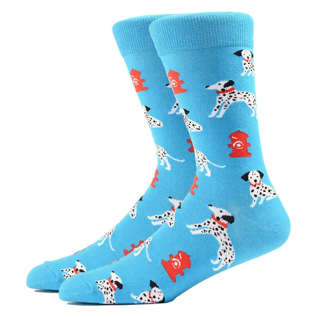 Fashion Men Happy Socks Combed Cotton Cartoon Animals Dog Cat Large Size Casual Women Cute Funny Harajuku Socks Colorful HK11051-2