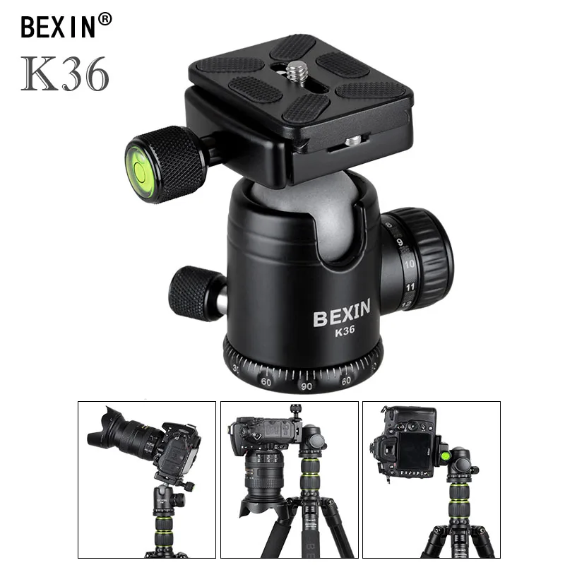 BEXIN K36 Профессиональный 360 градусов панорамный регулируемый штатив шаровая Головка с pu60 пластинчатый Подшипник нагрузки 20 кг для DSLR камеры