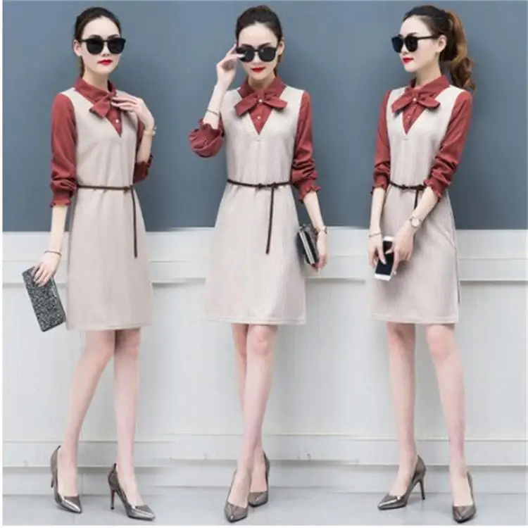 

Jersey Dress Women's Early Spring 2019 Autumn New Style WOMEN'S Dress Spring Clothing Spring Dress Outfit Short-height Popular S
