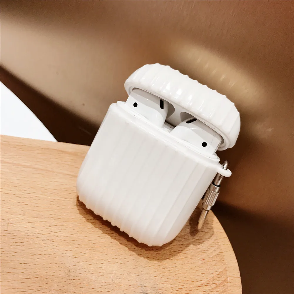 Brown Чехол для Apple Airpods, беспроводной Bluetooth, чехол для наушников, чехол с крючком, защитный чехол для Airpods, 2 зарядного устройства, чехол - Цвет: Brown