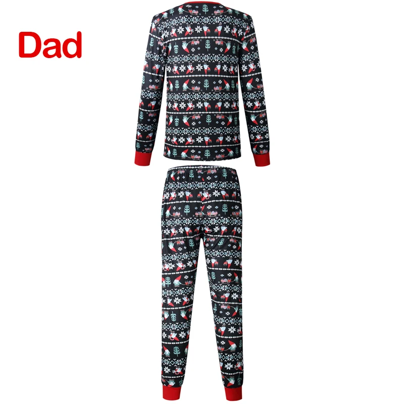 Christmas Pajamas Family Matching Clothes Family Look Mommy And Me Clothes Black Long Sleeve Printed Autumn Winter Homewear