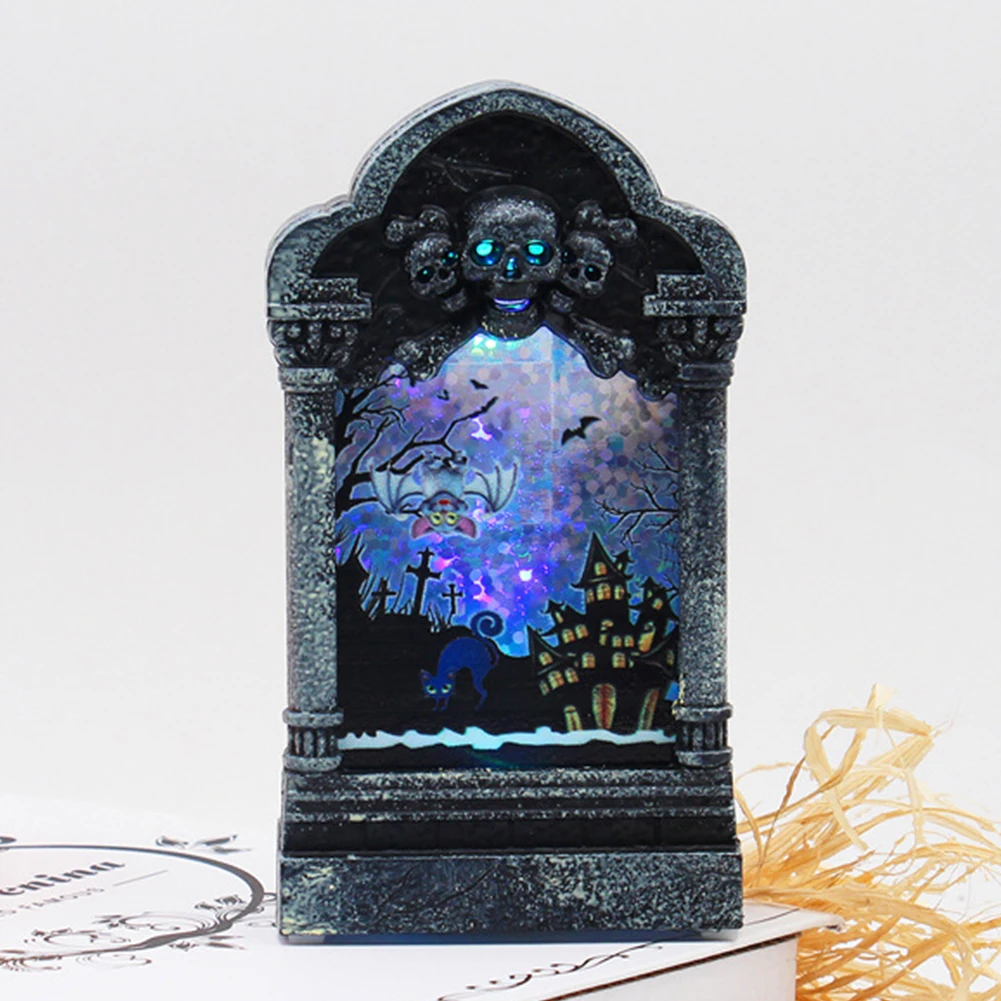 

Home Tombstone PVC Cosplay Scary Haunted House Desktop Battery Powered Glowing Party Supplies Decoration Halloween Props