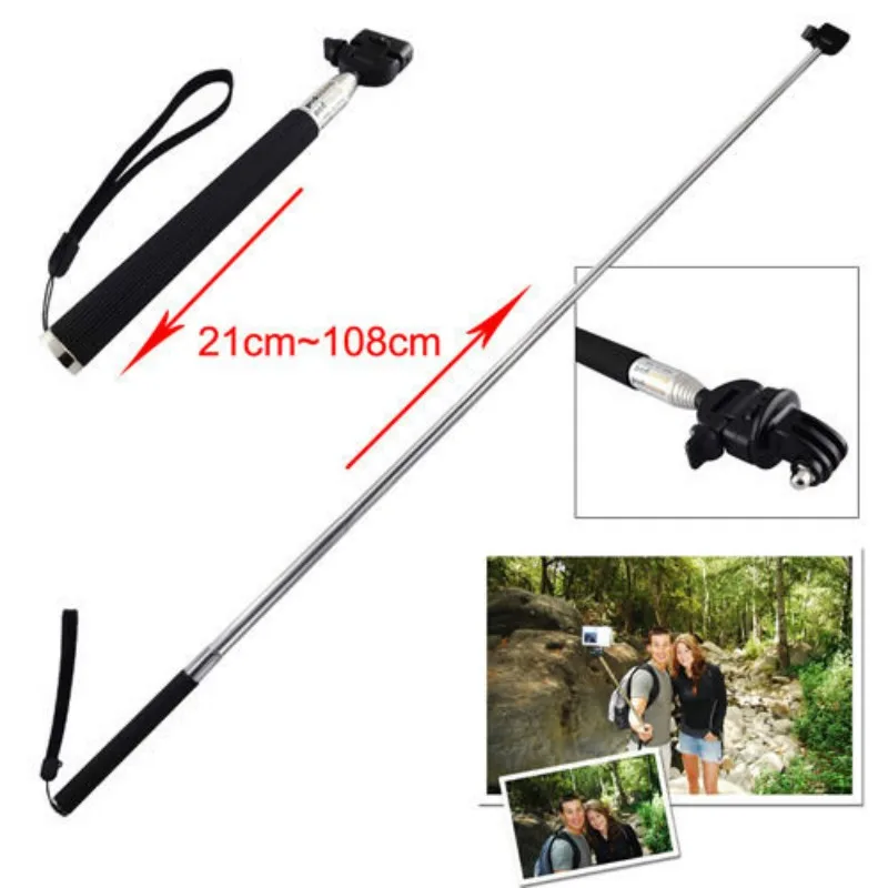

Portable Adjustable Telescoping Camera Monopod Universal Handheld Selfie Stick + Adapter For GoPro Hero Sports Camera