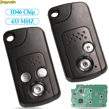 

jingyuqin Remote Key 433MHZ ID46 Chip For Honda CRV Accord Civic Odyssey Intelligent 2/3 Buttons Smart Car Keyless Entry Control