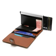 Men Credit Card Holders Business ID Card Case Fashion Automatic RFID Card Holder Aluminium Bank Card Wallets