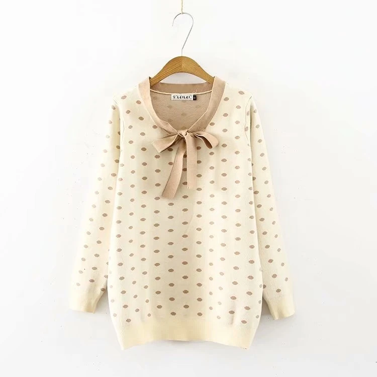 

Plus Size XL -3XL women Truien Herfst Stip Long Mouwen Trui with bow