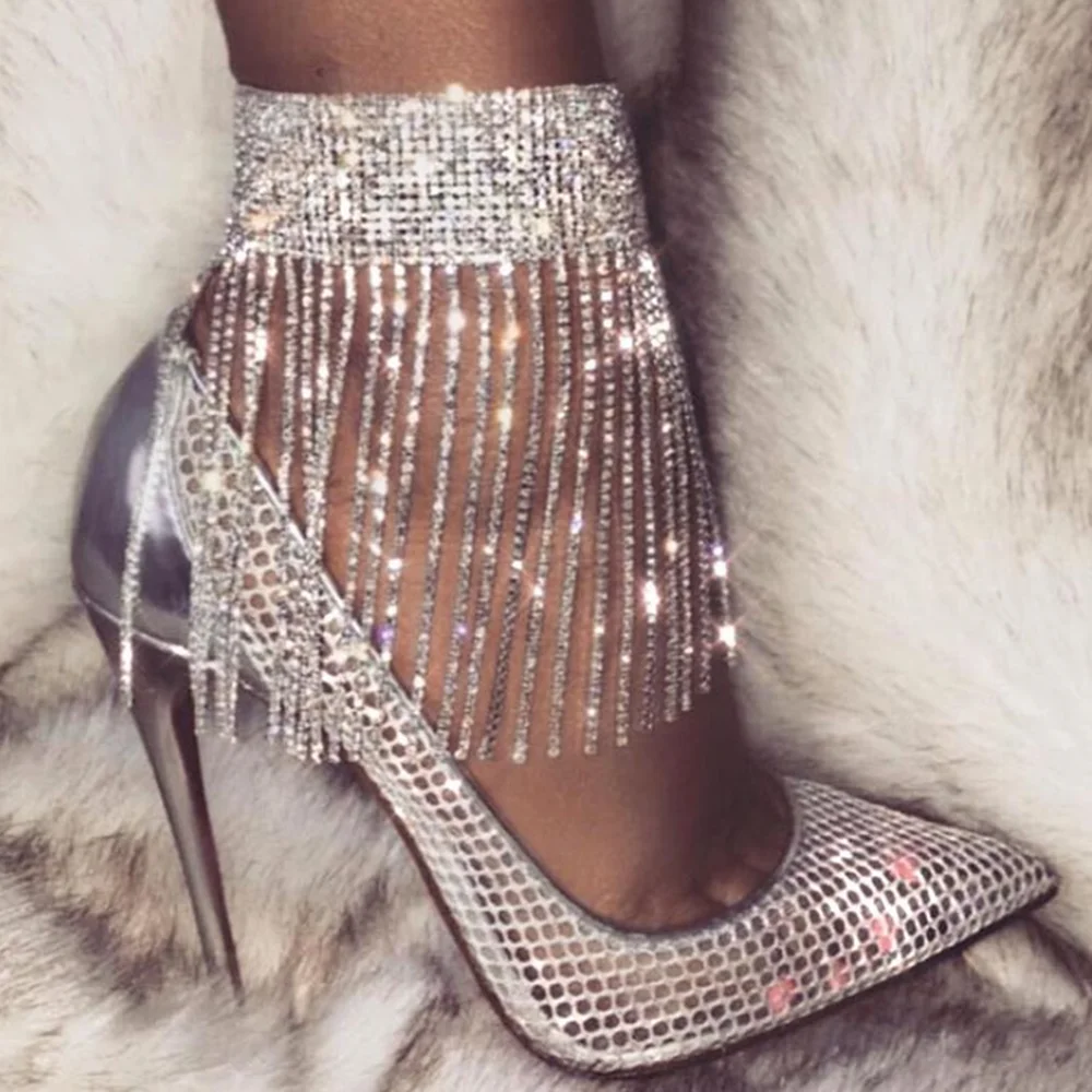 1PC Stonefans Full Rhinestone Tassel Adjustable Ankles Foot Chain Jewelry for Women Crystal Anklets Cheville Bracelet Leg Gifts 1PC Stonefans Full Rhinestone Tassel Adjustable Ankles Foot Chain Jewelry for Women Crystal Anklets Cheville Bracelet Leg Gifts