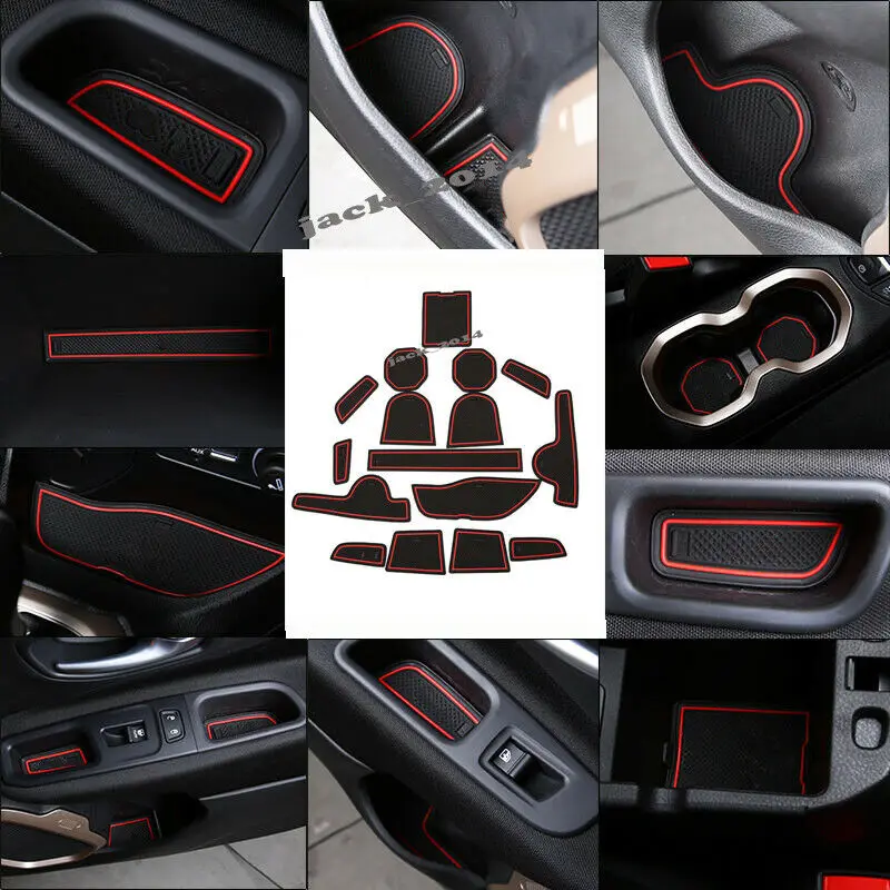 Красный коврик для пола дверные коврики резиновая защита 16 шт. подходит Jeep Renegade