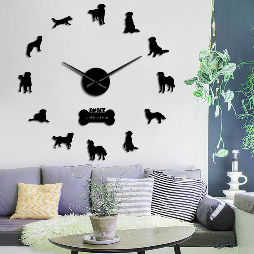 Nova Scotia утка толлинг ретривер собака гигантские настенные часы Toller собака гостиная стены Искусство домашний декор Pet магазин Pet Lover Подарок
