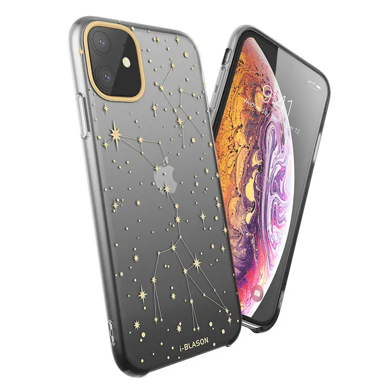 Чехол для iPhone 11 6 1 дюйма (выпуск 2019 года) серия OMG черный/звездный тонкий из жидкой