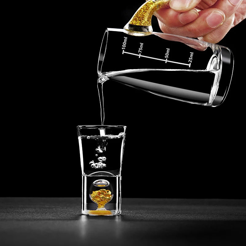 Кристалл позолоченный Встроенный 24 К золотой лист Саке ликер рюмка диспенсер водка дух Sheezer маленький бокал для вина es крепкий напиток чашка
