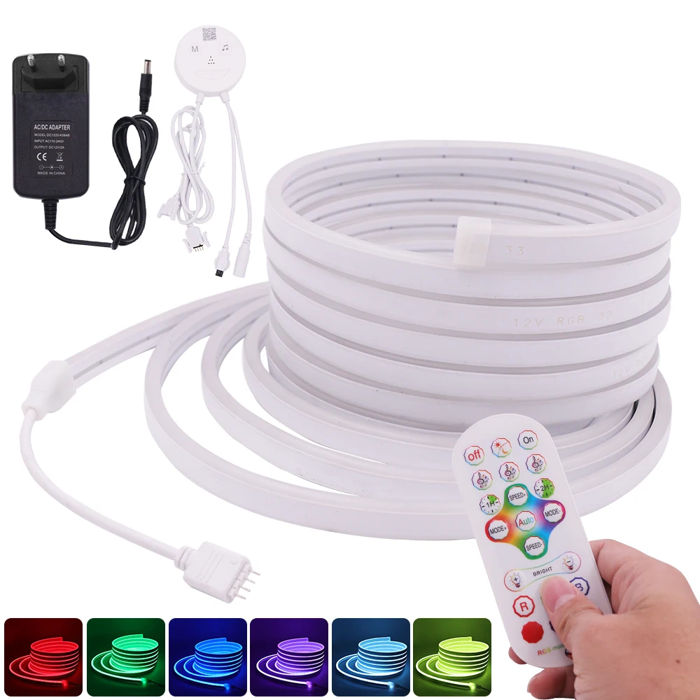 Bluetooth 12 В RGB неоновая полоса Водонепроницаемая SMD3535 96 светодисветодиодный s/m