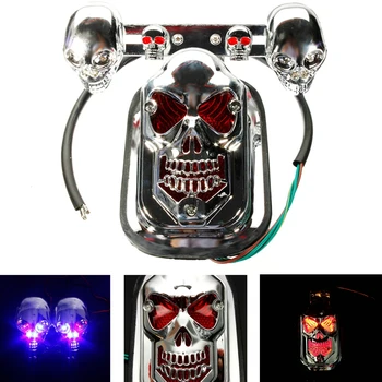 

Set 20W LED Motorcycle Skull Turn Signal Lights Indicators Motorcycle Quad ATV Rear /Tail / Stop / Brake Light Rear Lamp Retro