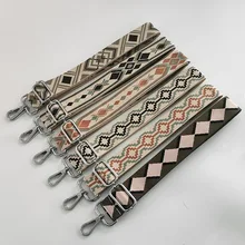 

1PC Ethnic Style Bag Belt Fashion Bag Strap Durable Replacement Belt Jacquard Cotton Webbing Bag Handle Adjustable Pretty Belt