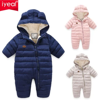 

Baby Boy Girl Clothes New born Winter Hooded Rompers Thick Plus Velvet Outfit Newborn Jumpsuit Children Costume Toddler Romper