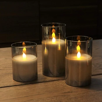 3pcs LED Candles Light Tealight Romantic Vintage Candles Lamp Electronic Votive Flameless Halloween Home Decoration Accessories 5