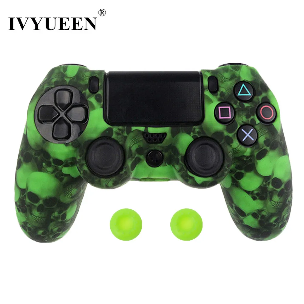 IVYUEEN 44 цвета силиконовый Камуфляжный защитный чехол для sony Dualshock 4 PS4 DS4 Pro тонкий контроллер ручки джойстик колпачки