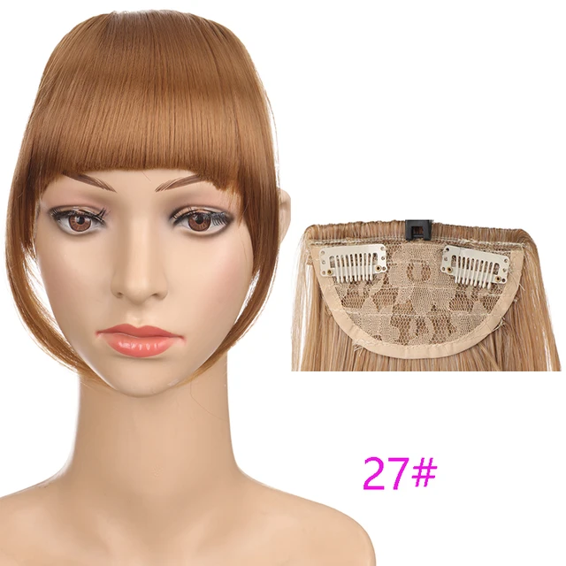TALANG Neat Front Fringe Clip In  Hair Bangs  Hair Extensions Sweeping Side Blunt Bang Natural Black Brown Hairpieces WL-20