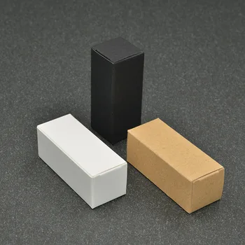 

100pcs 10ml/20ml/30ml/50ml/100ml White Black Kraft Paper Box for Dropper Bottle Essential Oil Sprays sample valve tubes package