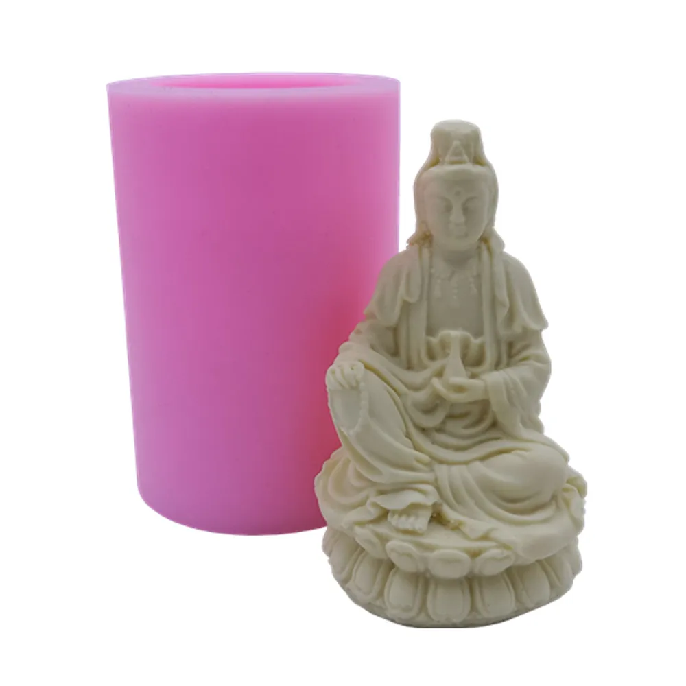Китайский Bodhisattva силиконовые формы для свеч Будды дизайн гипса цемента смолы ремесло силиконовые формы