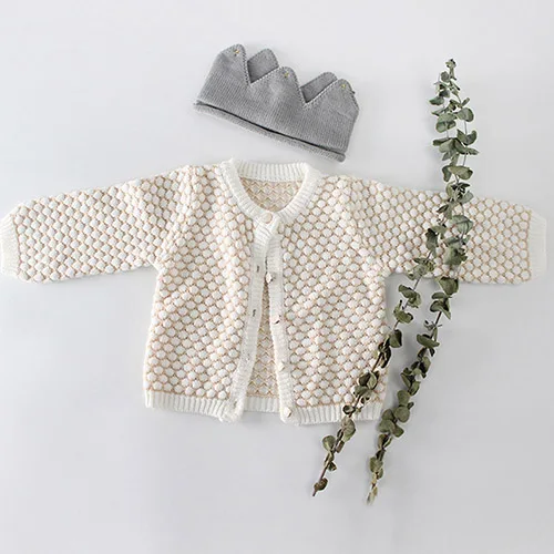 Одежда для маленьких девочек; Осенняя леопардовая трикотажная одежда для малышей; комбинезон для новорожденных девочек; хлопковый Детский кардиган; свитер; комбинезон - Цвет: 86004 Beige
