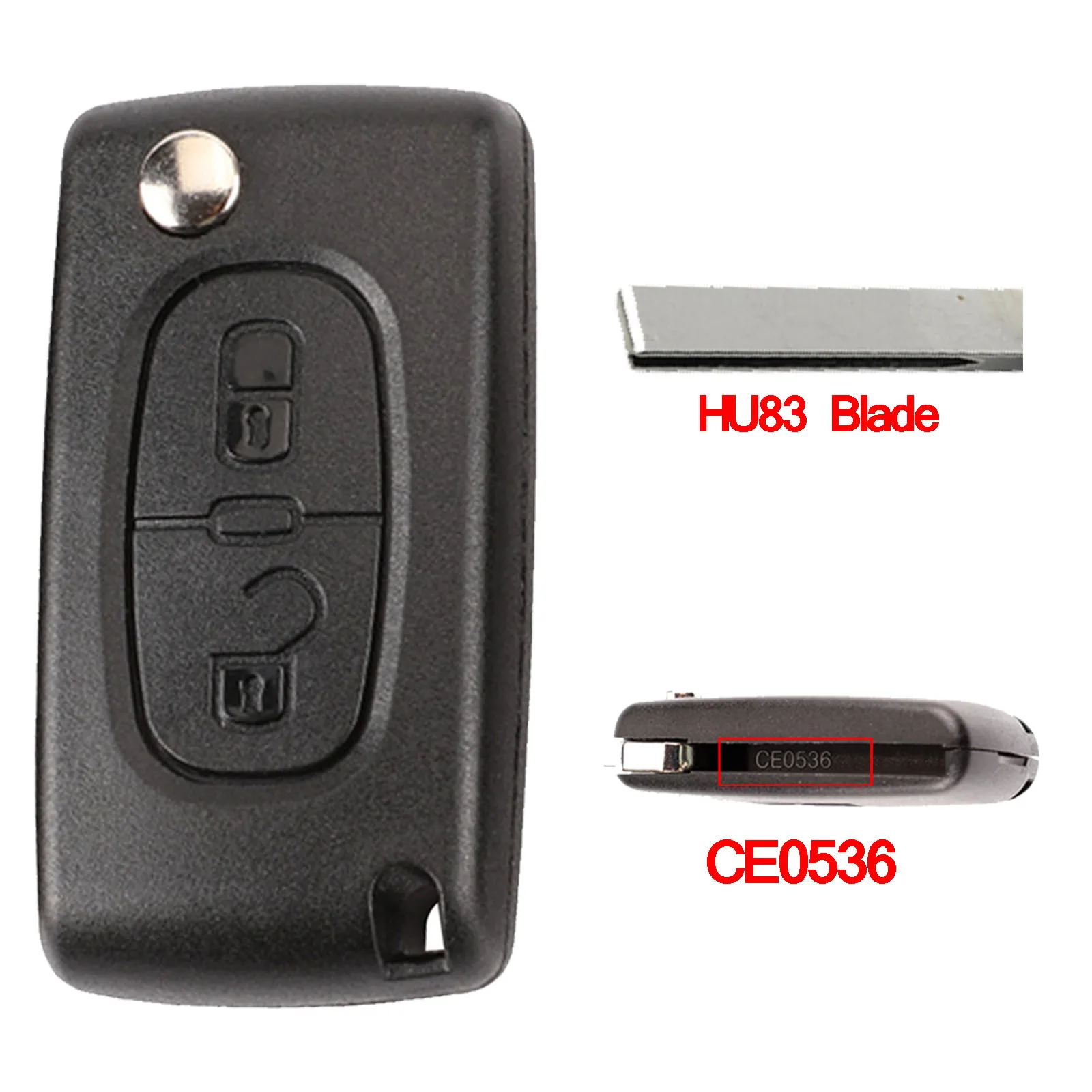 Jingyuqin флип Автомобильный ключ оболочки CE0536/CE0523 для Citroen C4 C5 C8 Xsara Picasso Berlingo peugeot 307 607 807 Partner лампа багажника - Цвет: 2B CE0536 HU83