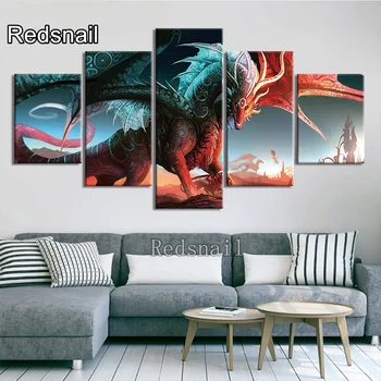 

Multi-panel abstract dragon diamond painting full square drill, 3D cross stitch diamond embroidery sales Mosaic 5 pieces TT1924