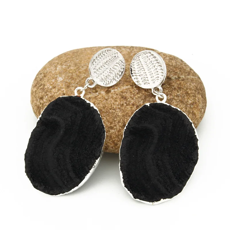 Unique Bijoux Pink Fancy Big Druzy Resin Earrings Drop Earrings For Women Jewelry Statement Gifts For Women Accessories Brinco (7)