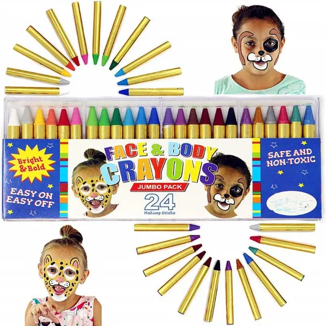 16 Colors Painted Face Crayons Children Face Body Painting Makeup Crayons for Halloween Costume Party Cosplay Paint Prop 1