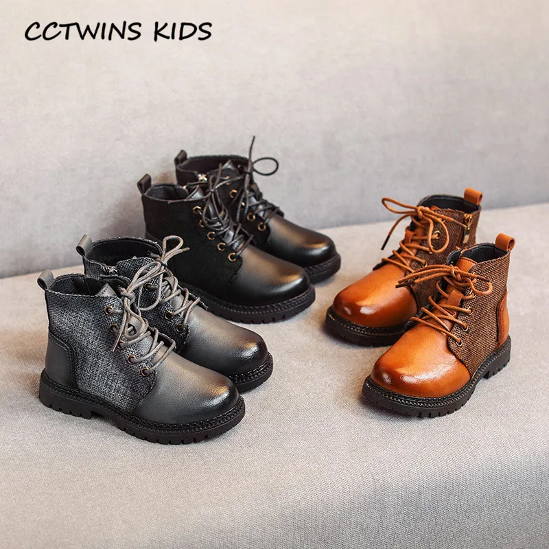 CCTWINS/детская обувь; коллекция года; зимние модные короткие ботинки для маленьких мальчиков; детская теплая обувь черного цвета; брендовые Ботинки martin для девочек; MB166