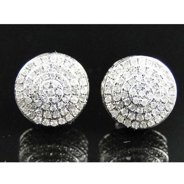Huitan High Quality Big Round Earrings for Women Inlaid Shiny CZ Stones Bridal Wedding Bands Jewelry Exquisite Stud Earrings Hot 3