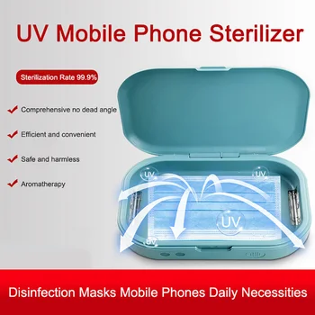 

UV Phone Sterilizer Box Jewelry Phones Cleaner Personal Sanitizer Disinfection Box For Undeewear Mask Accessories Disinfection