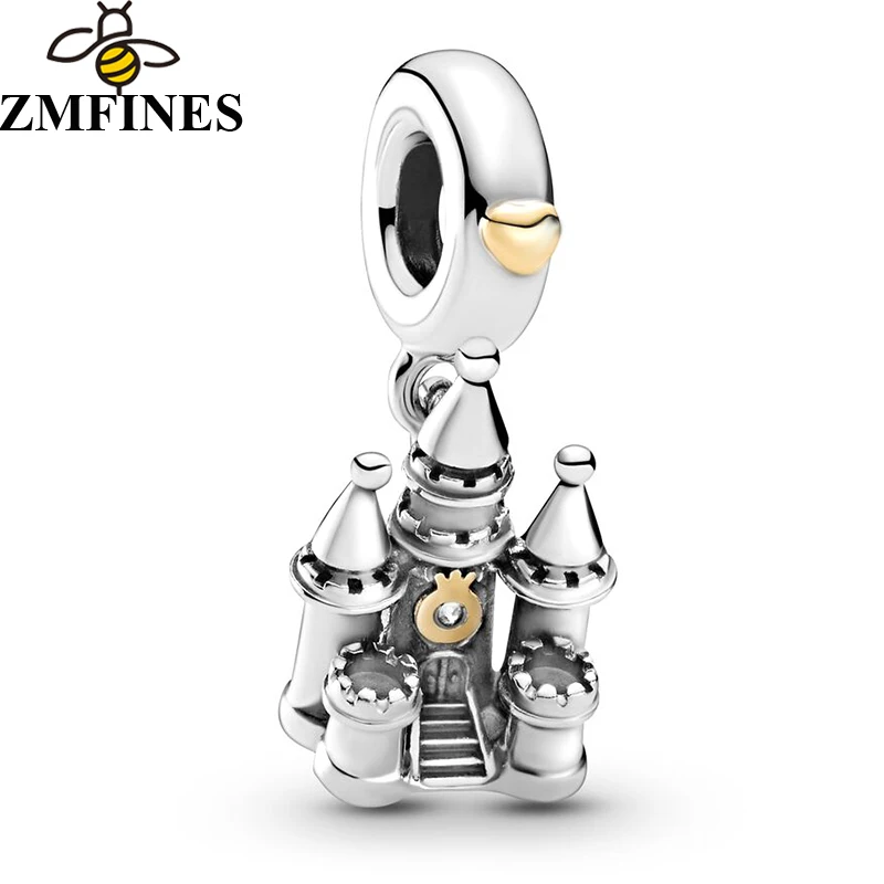 2 шт./лот двухцветная подвеска в виде замка Шарм-бусины подходят для оригинальных