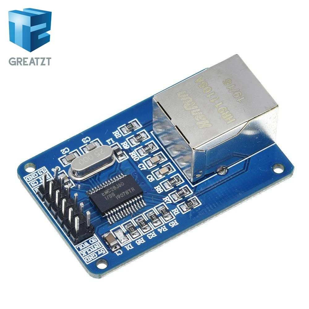 GREATZT ENC28J60/ENC28J60(мини версия) LAN Ethernet сетевой модуль 25 МГц кристалл AVR 51 LPC STM32 3,3 В