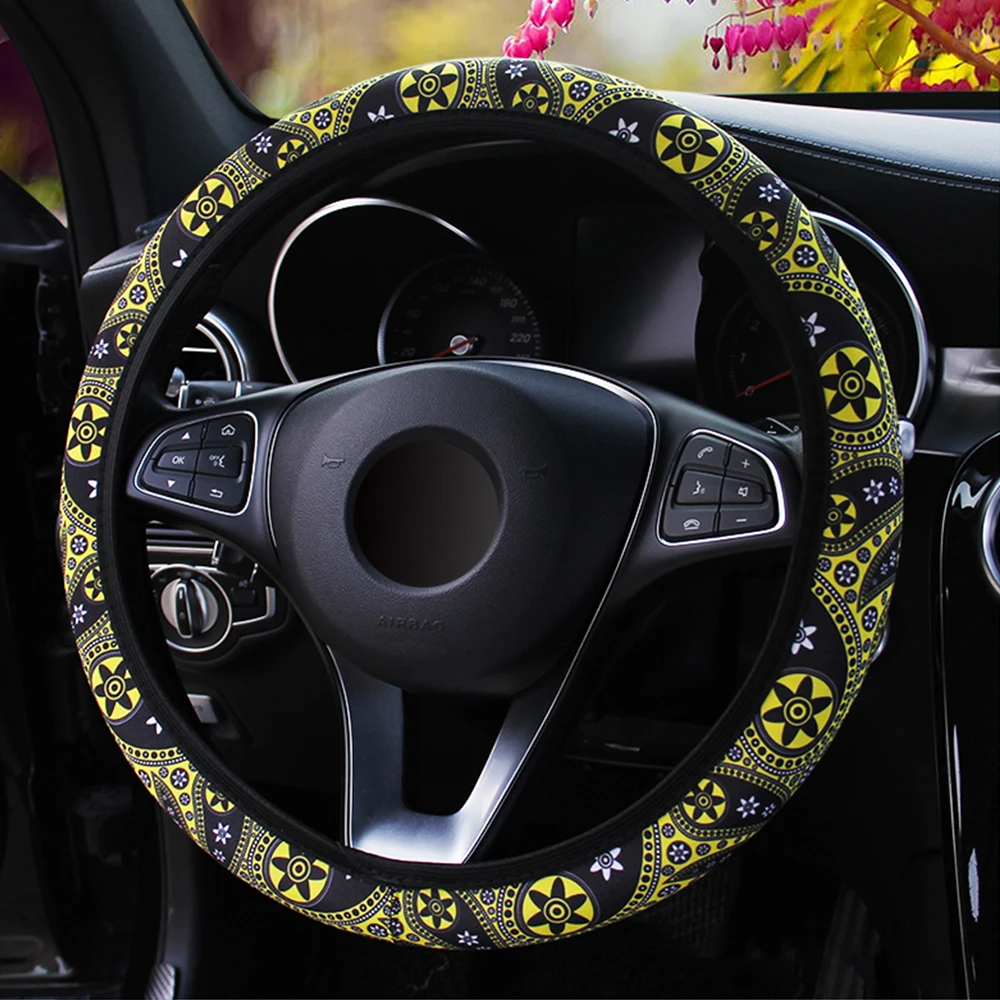 patterned steering wheel covers