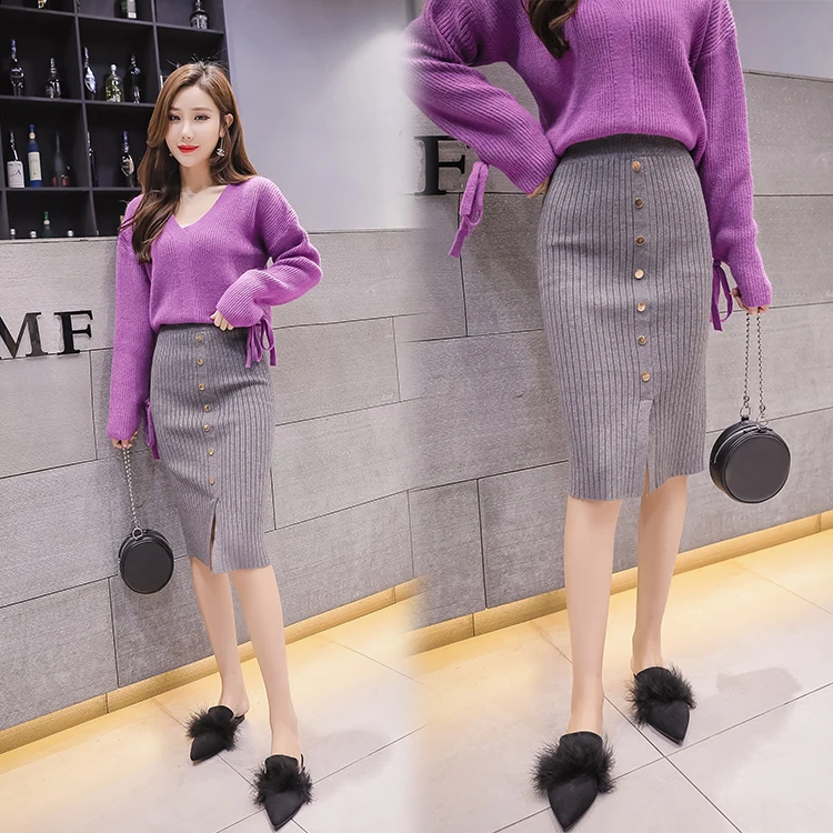 Fa905 new autumn winter women fashion casual sexy Skirt kawaii plus size skirt knitting women skirts harajuku