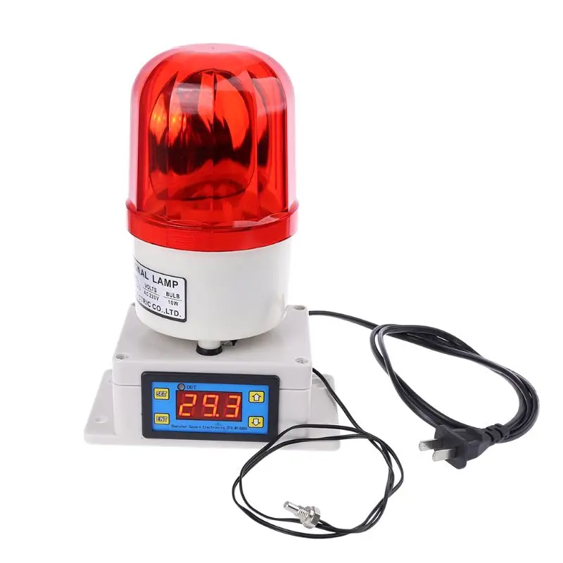 

Digital Temperature Controller Sound Alarm Warning Light 10A Relay Output for Incubator Farm Thermostat 220V -55~120℃