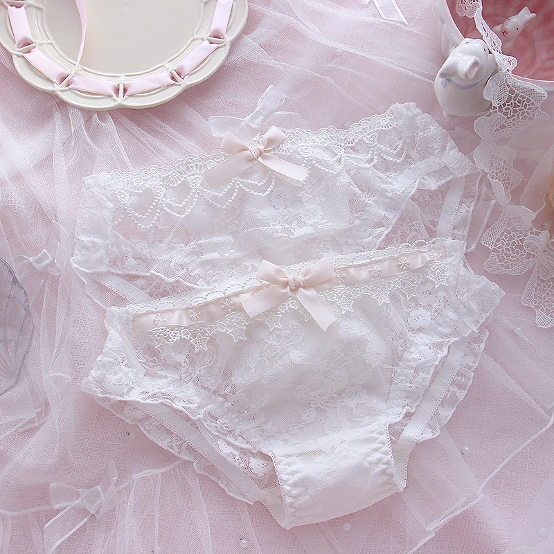 Sweet lace princess girl lingerie underpants heart cute lolita small chest gathered bra sexy bra steel ring lingerie with briefs